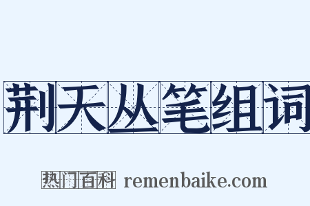 荆天丛笔组词是什么意思的图片